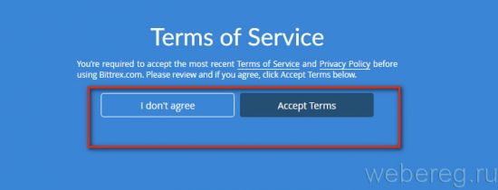 запрос «Terms of Service»